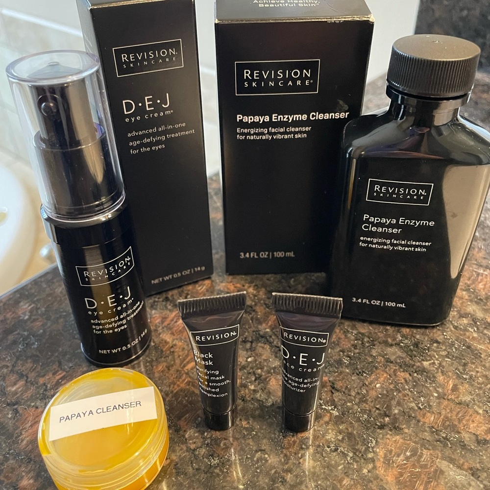 Revision Skincare eye cream, cleanser, mask and face cream